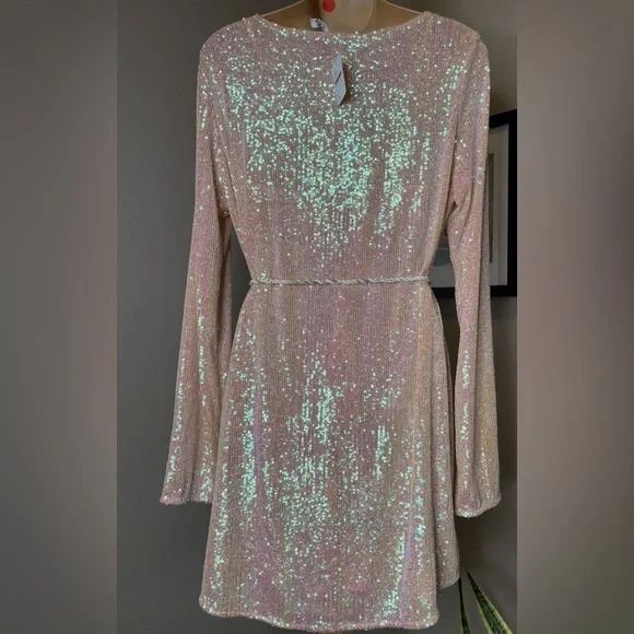 Free People Disco Daydream Sequin Kimono Dress Small | Boho Glam - Picture 13 of 15